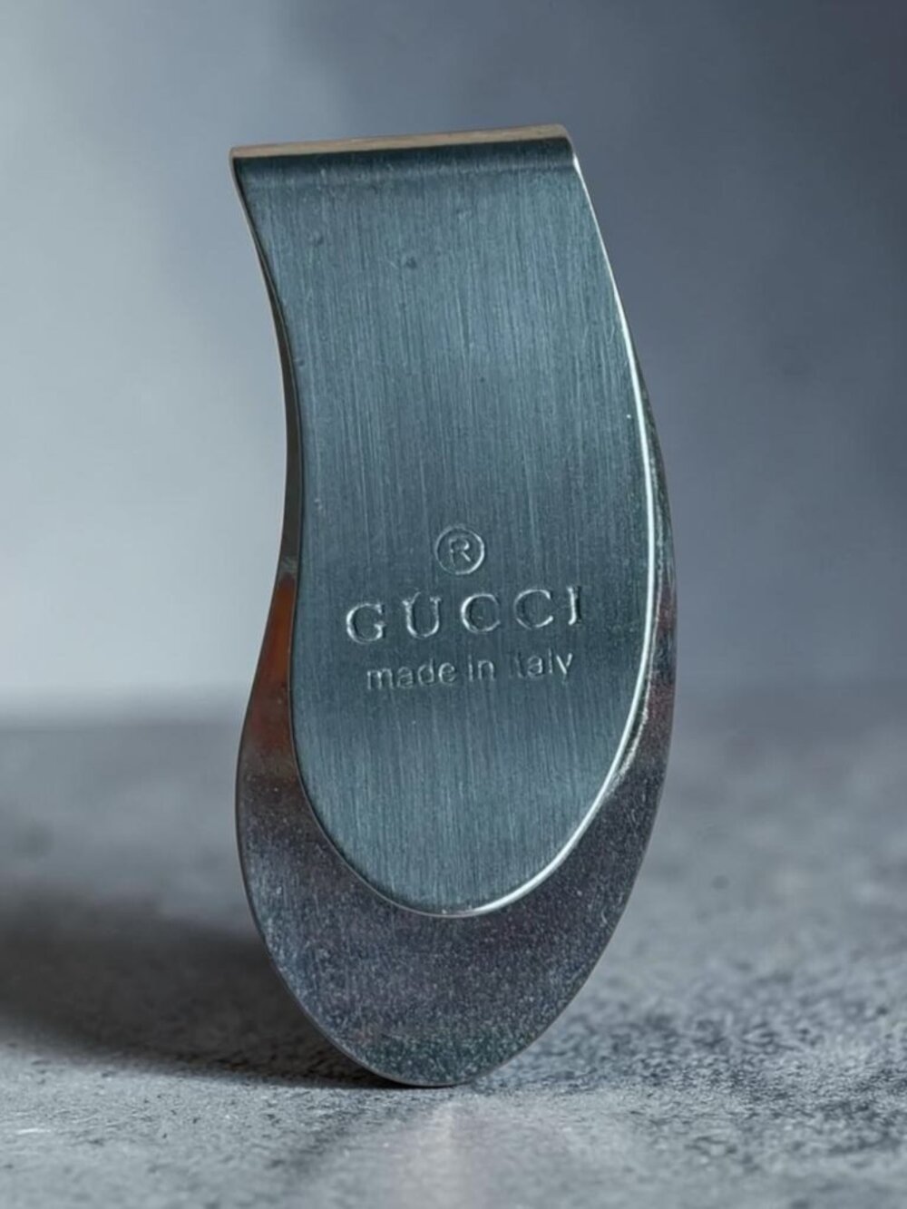 GUCCI Men Brushed Silver Tone Metal Money Clip